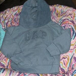 B45 Baby GAP Dusty Blue Hoodie w/ Cord. Accents, 18-24 months, VGUC